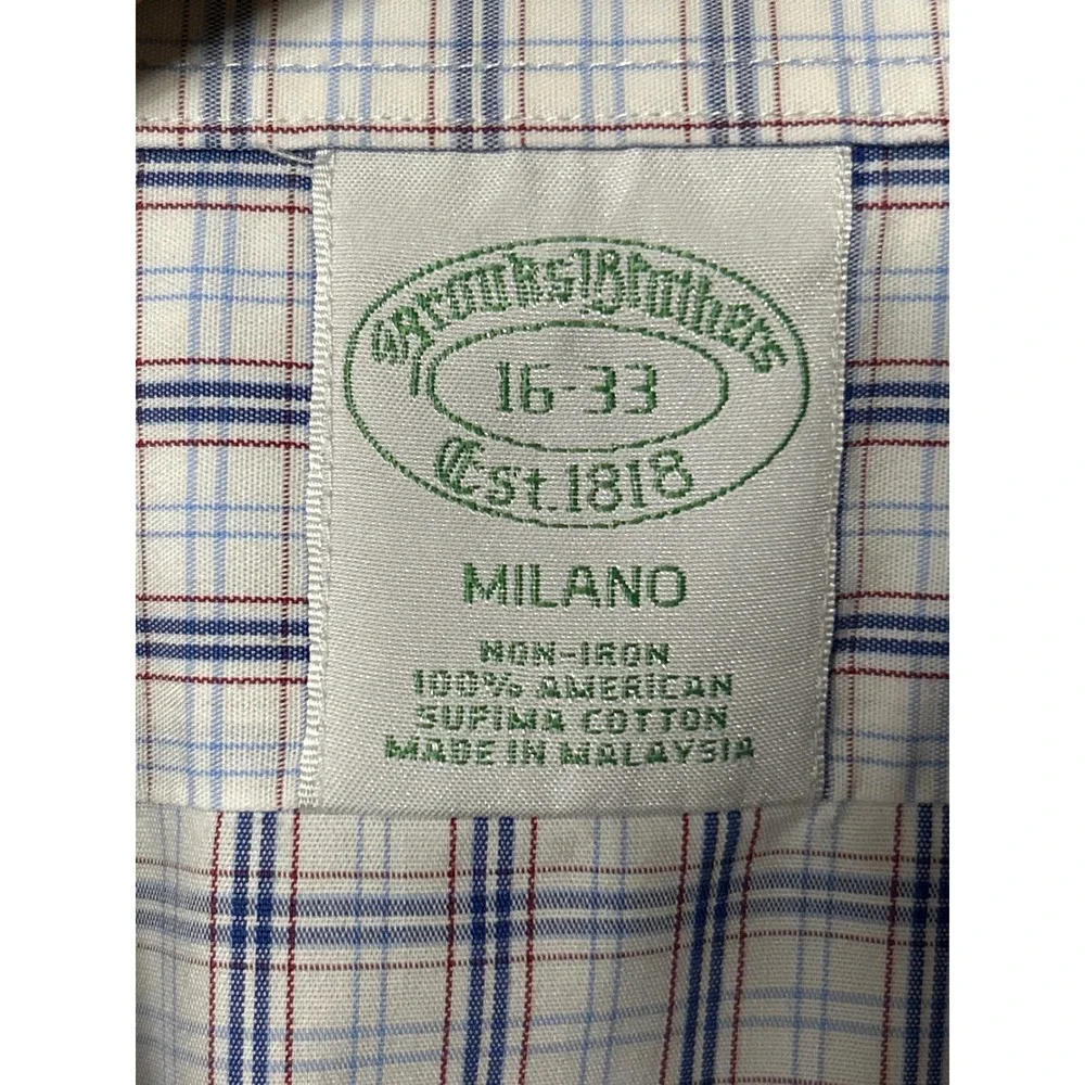 Brooks Brothers Milano Non-Iron 100% American Supima Cotton Dress Shirt Sz 16-33